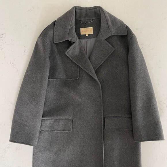 Ports Classic Double Breasted Wool & Cashmere Peacoat Charcoal Grey Sz 4 NWOT - Picture 3 of 12